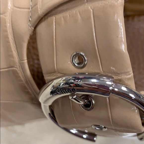 CHLOE LEATHER EMBOSSED NOUGAT COLOR BIRKENSTOCK DESIGN LUXURY SANDALS SIZE 38 - Picture 9 of 12